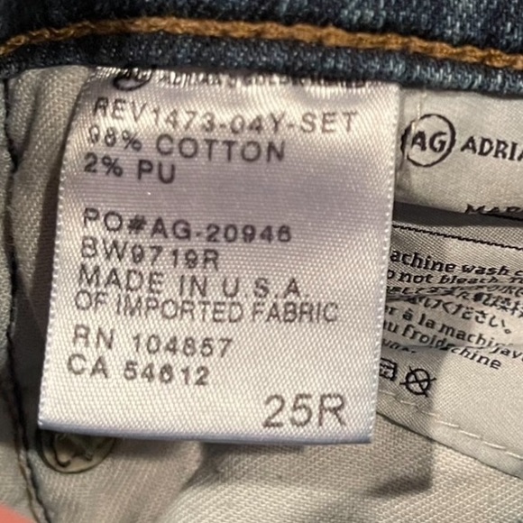 Ag Adriano Goldschmied Aubrey Skinny straight Jeans blue 25R Preowned distressed - Picture 3 of 5